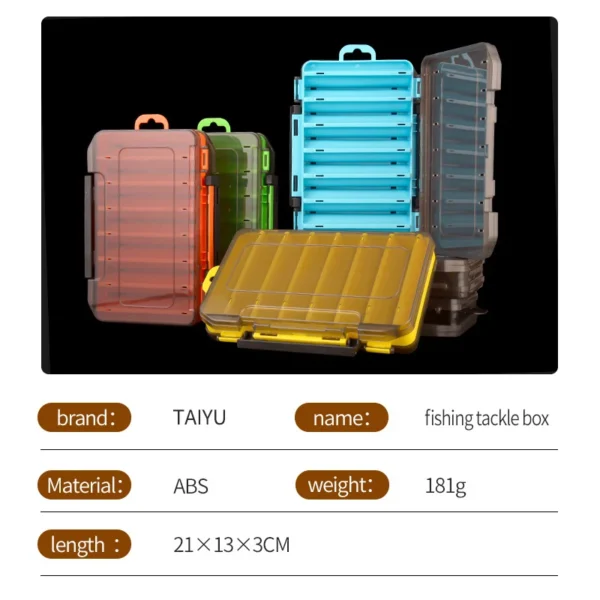 TAIYU Fishing Box Double Sided 14 Compartments Fishing Accessories Lure Hook Storage Case Fishing Tool organizer boxes - Image 2