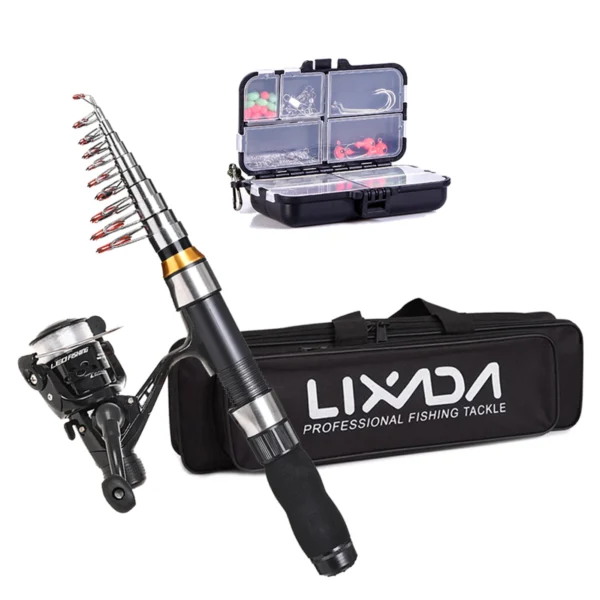 Lixada 2.1m 2.3 m Telescopic Fishing Rod Reel Combo Full Kit Carbon Fiber Rod Pole Spinning Reel Fishing Bag Case Pesca Gear Set - Image 5