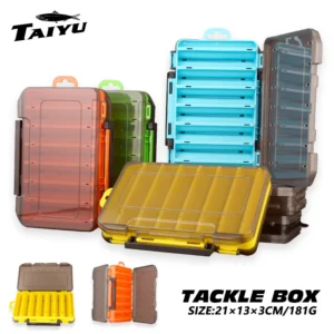 TAIYU Fishing Box Double Sided 14 Compartments Fishing Accessories Lure Hook Storage Case Fishing Tool organizer boxes