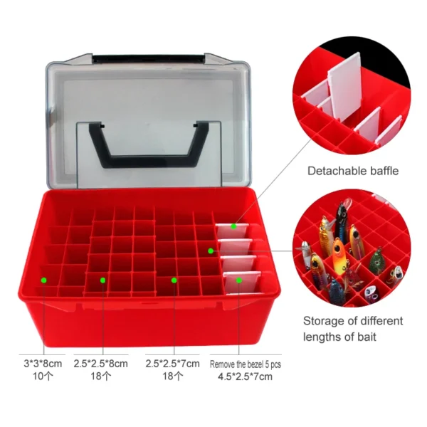 Fishing Tackle Box Squid Jig Organizer Boxes Webfoot Octopus Egi Plastic Storage Box Minnow Hard Bait Container Sea Tool Case - Image 3