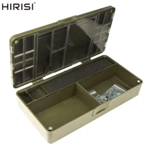 Hirisi Carp Fishing Organizer Box Portable Fishing Tackle Storage Organizer Magnetic Compartments Fishing Gear Accessories