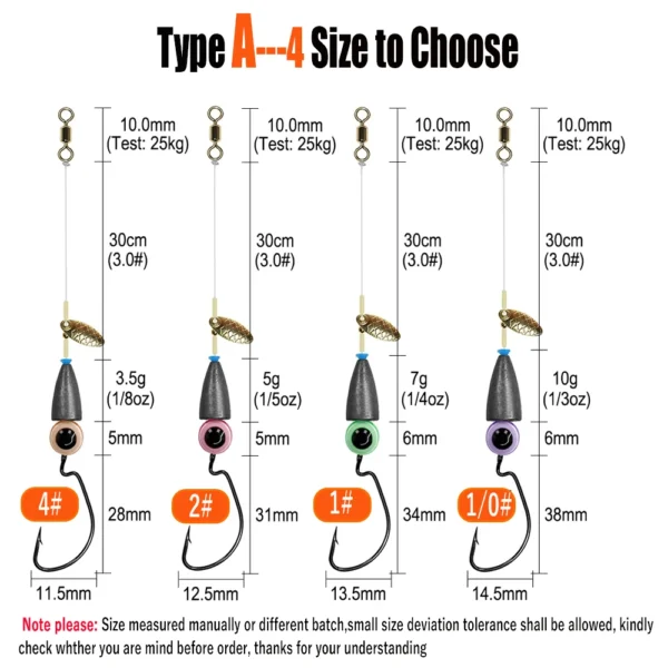 5pcs/lot Texas Rig Set For Bass Fishing Carolina rig Kit Fishing Tackle Fishhooks Carp Fishing Hair Rigs Ready Made boilie Bait - Image 3