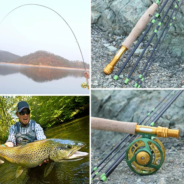 Sougayilang Fly Fishing Rod and Reel Full Kit 5sections Carbon Fly Fishing Rod and 5/6 Reel Perch Fly Fishing Suitable for Pesca - Image 5