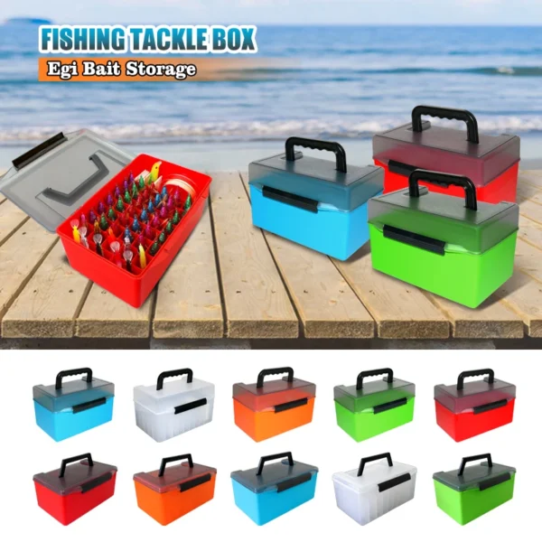 Fishing Tackle Box Squid Jig Organizer Boxes Webfoot Octopus Egi Plastic Storage Box Minnow Hard Bait Container Sea Tool Case - Image 6
