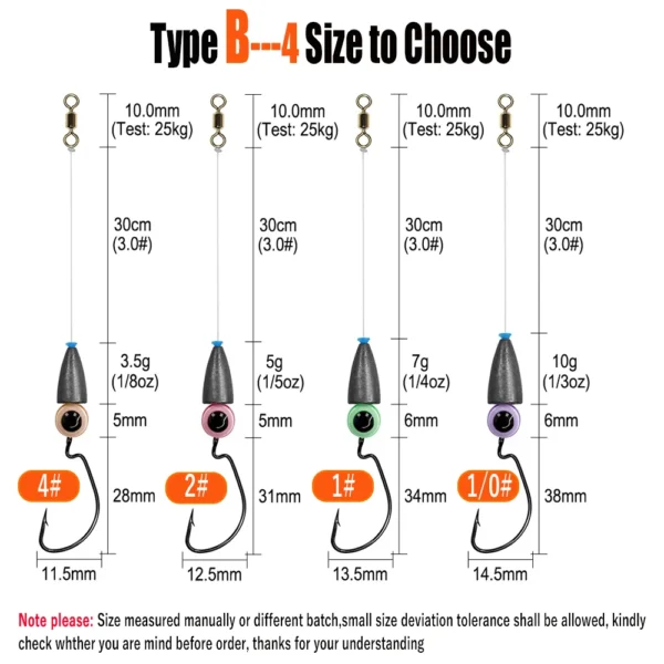 5pcs/lot Texas Rig Set For Bass Fishing Carolina rig Kit Fishing Tackle Fishhooks Carp Fishing Hair Rigs Ready Made boilie Bait - Image 4
